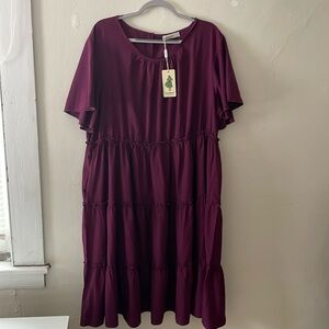 Purple-ish Short Sleeve Dress